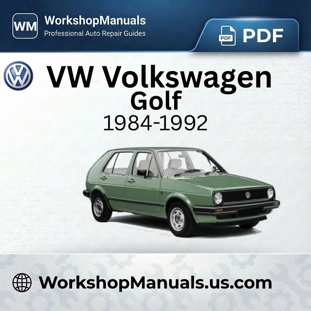 VW Volkswagen Golf Workshop Manual 1984-1992